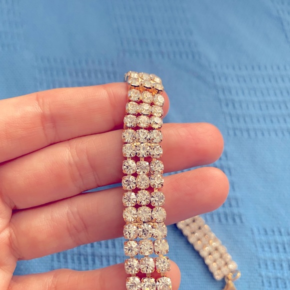 Rhinestone choker necklace. Unused . - Picture 3 of 4